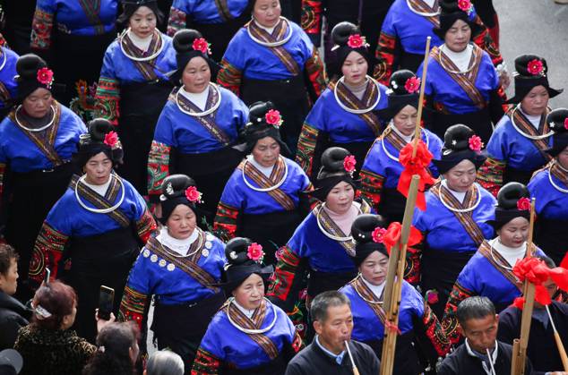 LEISHAN, CHINA - NOVEMBER 16: People of the Miao ethnic group in ...