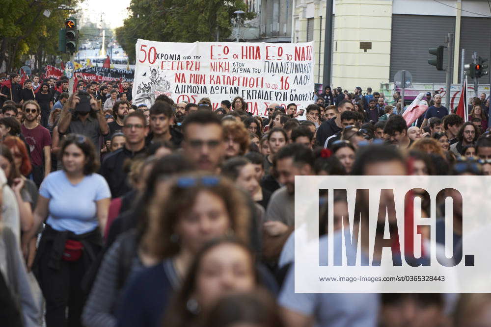 November 17, 2023, Athens, Greece: Protesters March Shouting Slogans ...