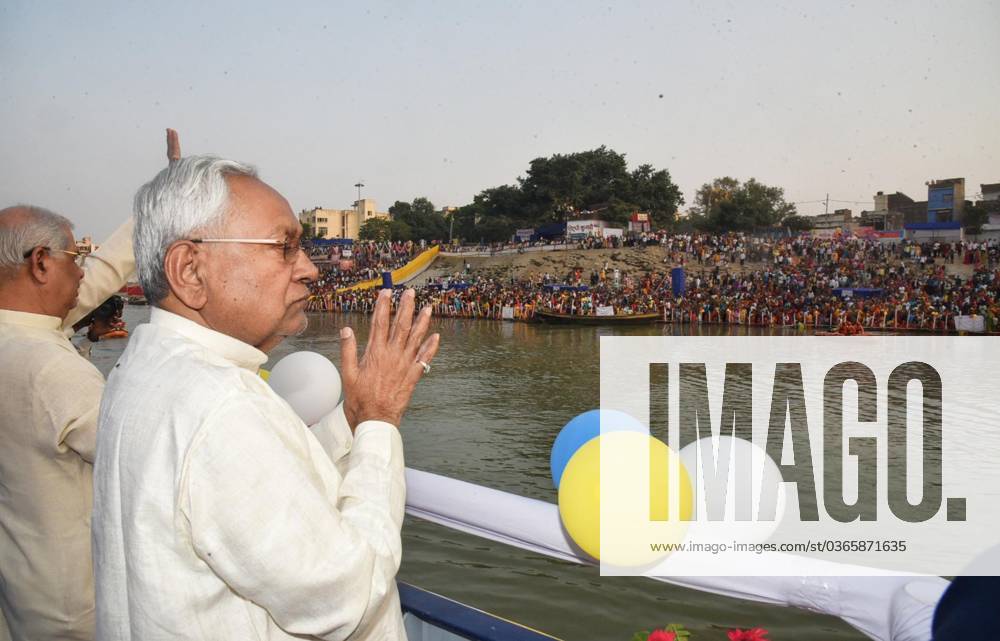 PATNA, INDIA NOVEMBER 19: Bihar Chief minister Nitish Kumar at a ghat ...