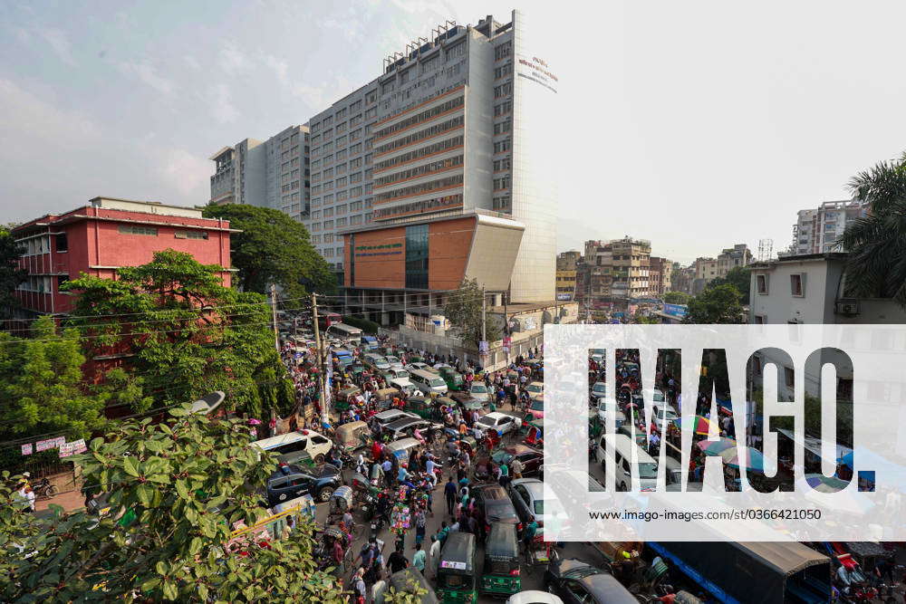 November 21, 2023, Dhaka, Bangladesh: Numerous vehicles jam on a street ...