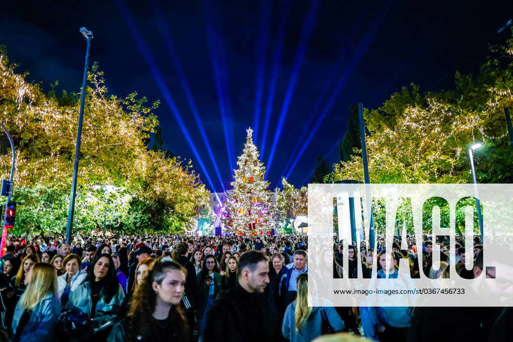 Greece Athens, Christmas tree lighting ceremony at Syntagma Square in