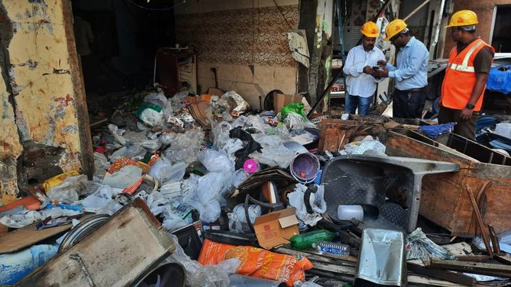 MUMBAI, INDIA – NOVEMBER 25: A gas explosion occurred in a scrap shop ...