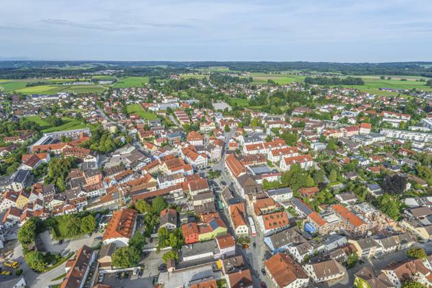 View of Grafing in the Upper Bavarian district of Ebersberg The town of ...