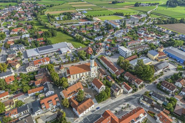 View of Grafing in the Upper Bavarian district of Ebersberg The town of ...