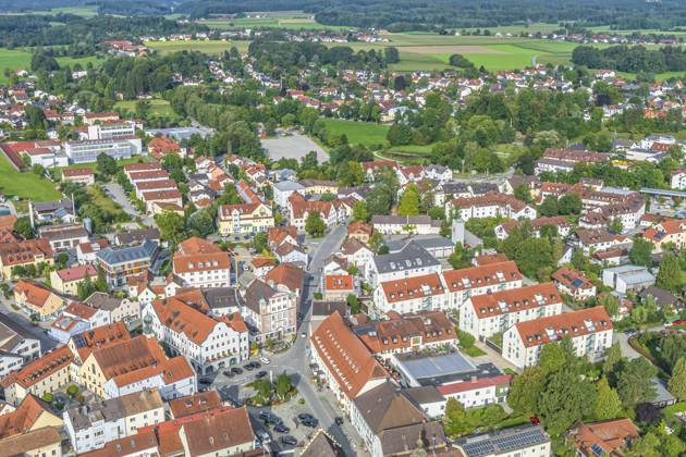 View of Grafing in the Upper Bavarian district of Ebersberg The town of ...