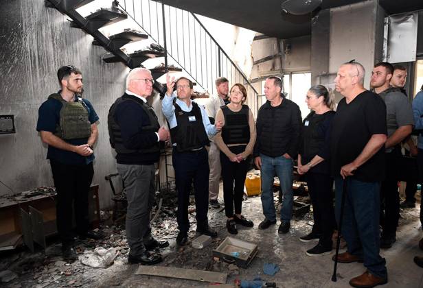 Kibbutz Beeri, Israel: Israeli President ISAAC HERZOG and German ...