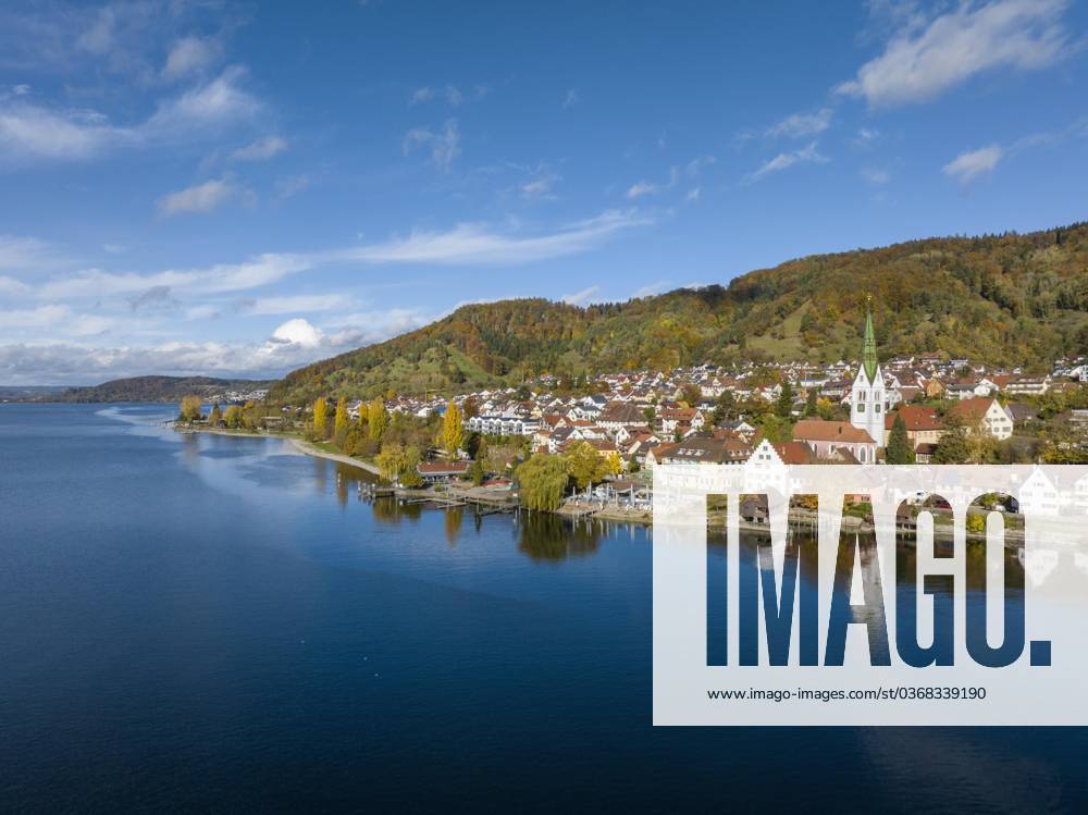 Luftbild the Village Sipplingen on Lake Constance at Herbstlicher ...