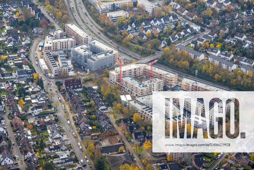 Aerial view, construction site of new residential area Danziger Straße ...