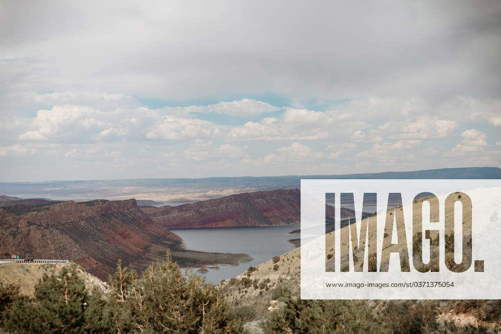 Utah landscape from overlook in Flaming Gorge Manila, Utah, United States