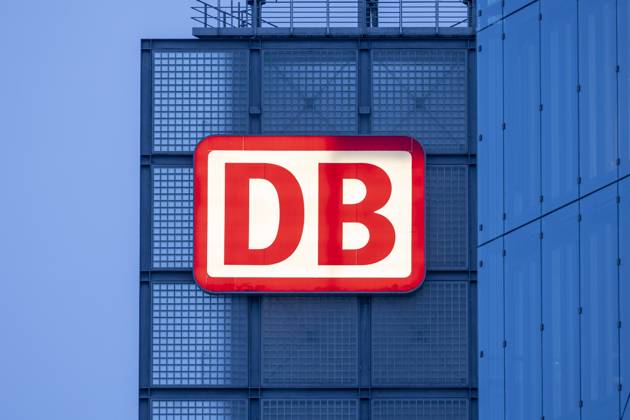 Deutsche Bahn logo main station in Berlin 04 12 2023, Berlin, GER ...