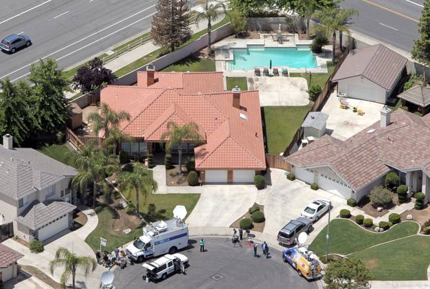 Aerial views of the Bakersfield home of Mildred Patricia Baena, the ...