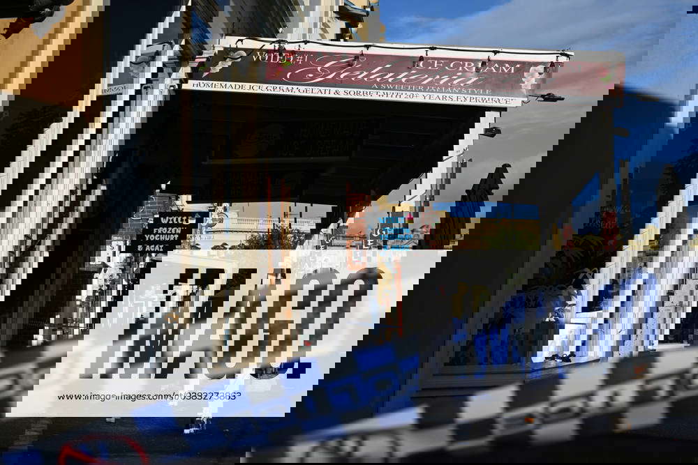 ICE CREAM SHOP FIRE MELBOURNE, Police tape is seen at a crime scene