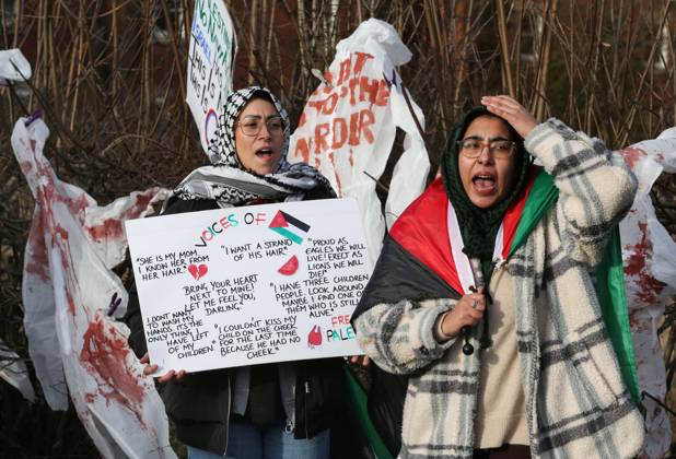 Protesters Demand Israeli Arms Company Closed In Shenstone, Uk - 04 Jan 