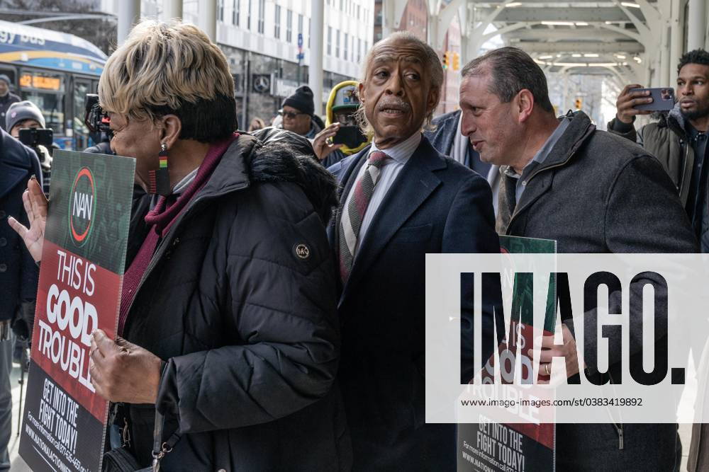 January New York New York Usa Reverend Al Sharpton And City Comptroller Brad Lander