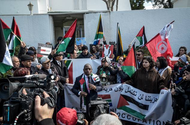 January 11, 2024: Tunis, Tunisia. 11 January 2024. Pro-Palestine ...