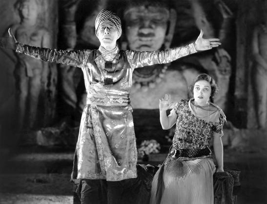 George Arliss, Alice Joyce, on-set of the Film, the Green Goddess