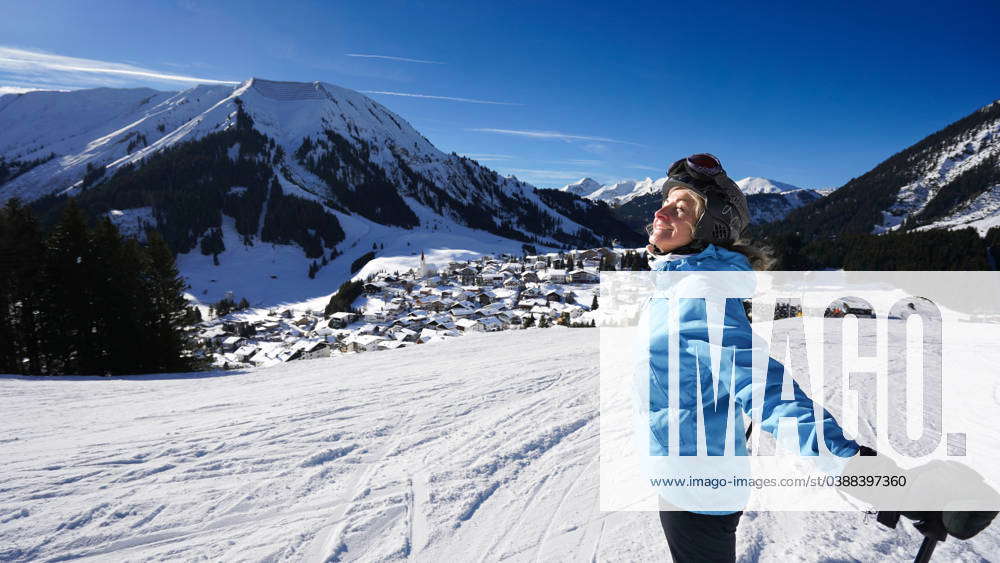 Berwang, Tyrol, Austria, winter, shooting, ski, snow, model, panorama ...