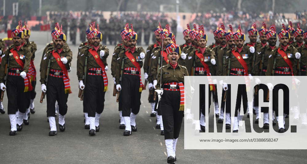 LUCKNOW, INDIA - JANUARY 15: Army Day Parade at 11 Gorkha Rifles ...