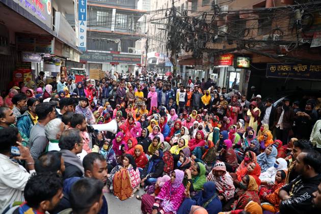 January 21, 2024, Dhaka, Wari, Bangladesh: Garment workers of Anlima ...