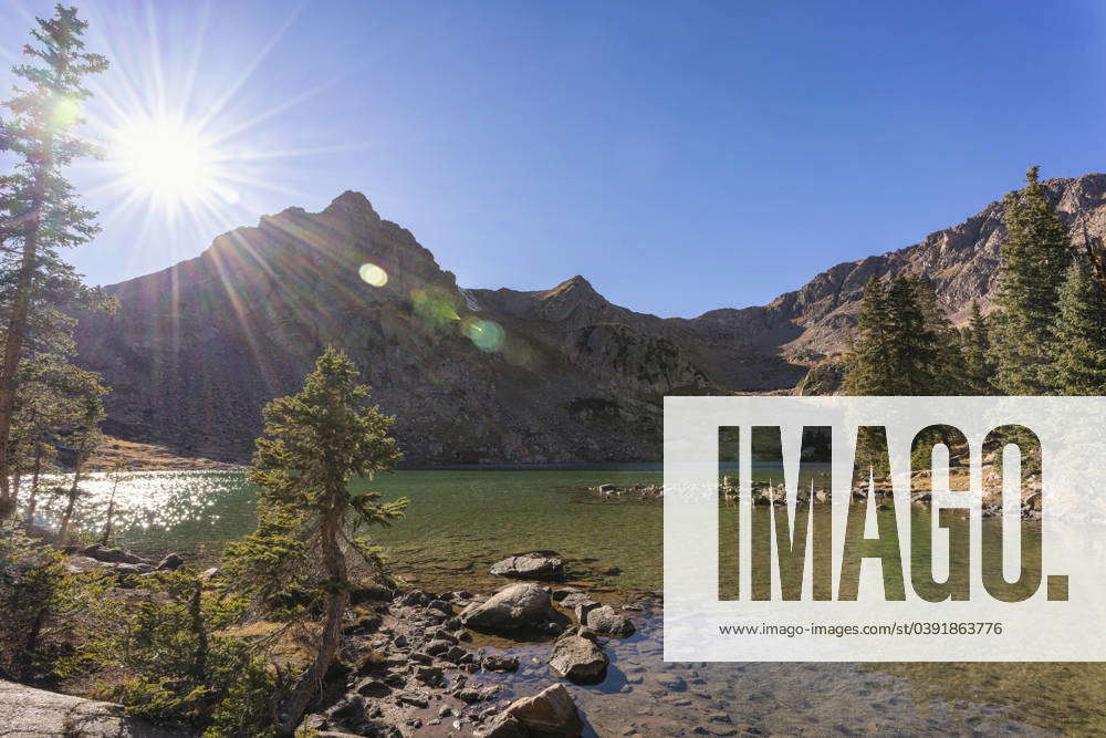 Sun rising over Gore Lake in the Eagles Nest Wilderness, Colorado ...