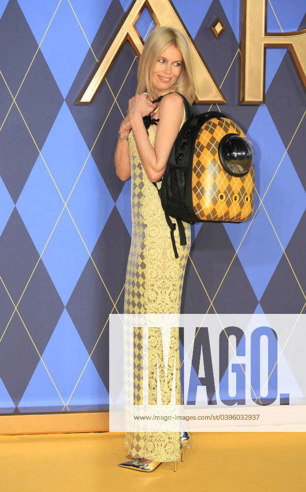 Argylle World premiere London, UK. Claudia Schiffer with her cat at the