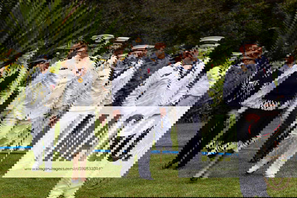 AUSTRALIA DAY 2024 MELBOURNE, Governor of Victoria Margaret Elaine Gardner inspects the ADF