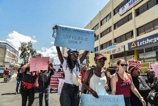 Protest Against Femicide In Nakuru, Kenya - 27 Jan 2024 Protesters Hold ...