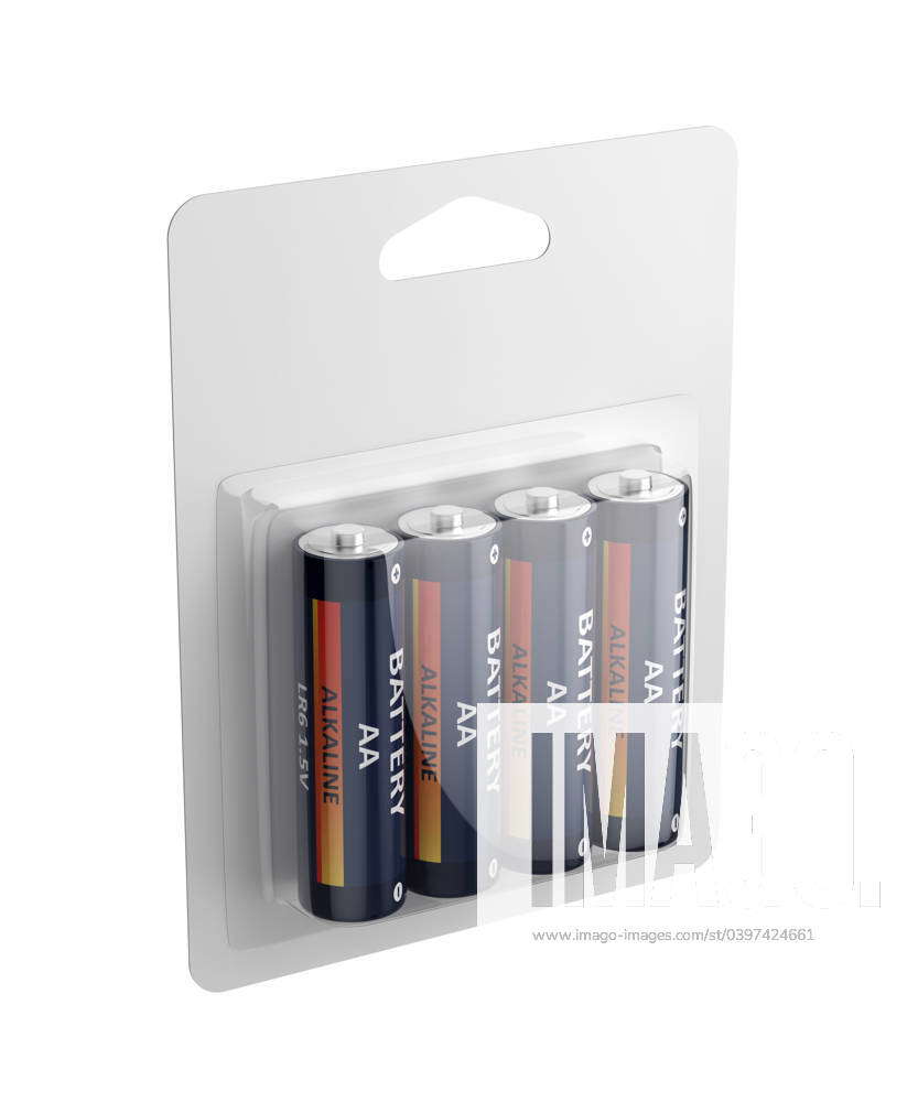 Blister pack of four AA size batteries Blister pack of four AA size ...