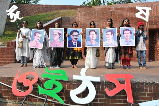 February 1, 2024: Sylhet, Bangladesh: Culture activists in alphabet ...