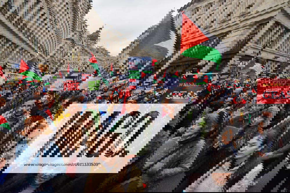 March for Palestine in central London, UK 03 Feb 2024 Protesters