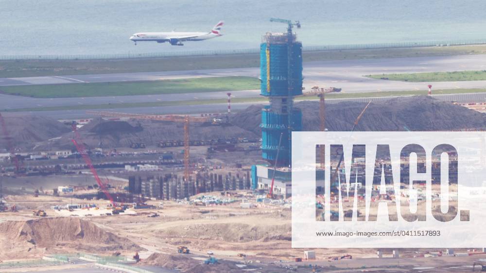 General view a construction site of the third runway at Hong Kong ...