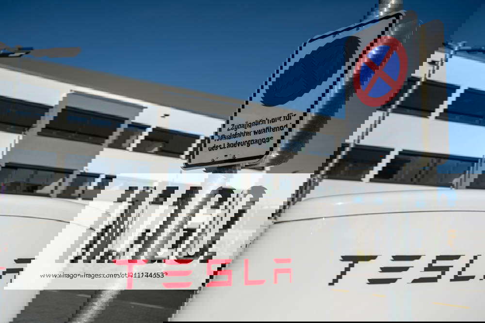 Tesla Supercharger charging station in action 05 02 2024, Limburg