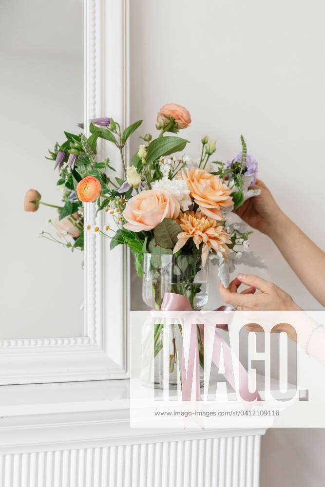 Florist in Action Arranging Florals Edmonton, Alberta, Canada CR