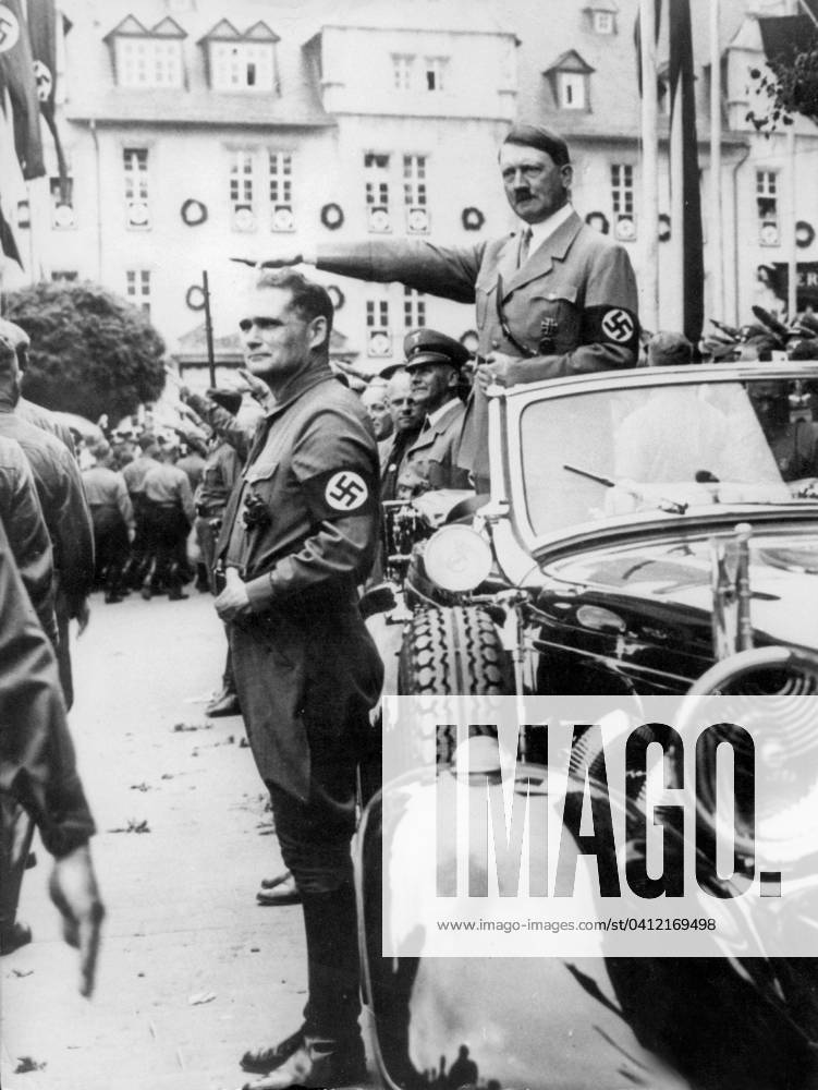 Adolf Hitler and Rudolf Hess during A Sa Parade in Nuremberg September ...