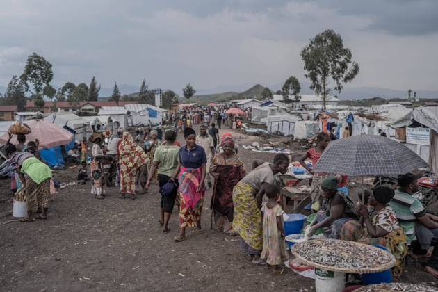 (240208) -- GOMA (DR CONGO), Feb. 8, 2024 -- Displaced people are seen ...