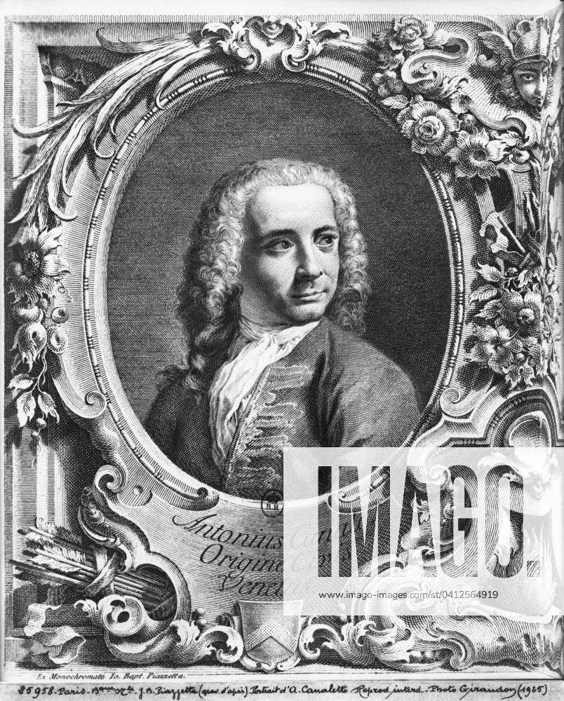 Portrait of Antonio Canaletto, title page illustration from Prospectus ...