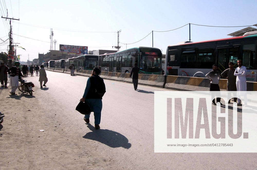 PESHAWAR, PAKISTAN, FEB 09: View of traffic jam due to protest ...