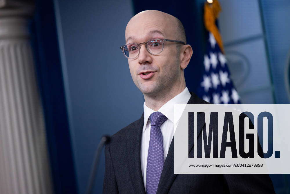 White House Counsels Office spokesman Ian Sams speaks during the press ...