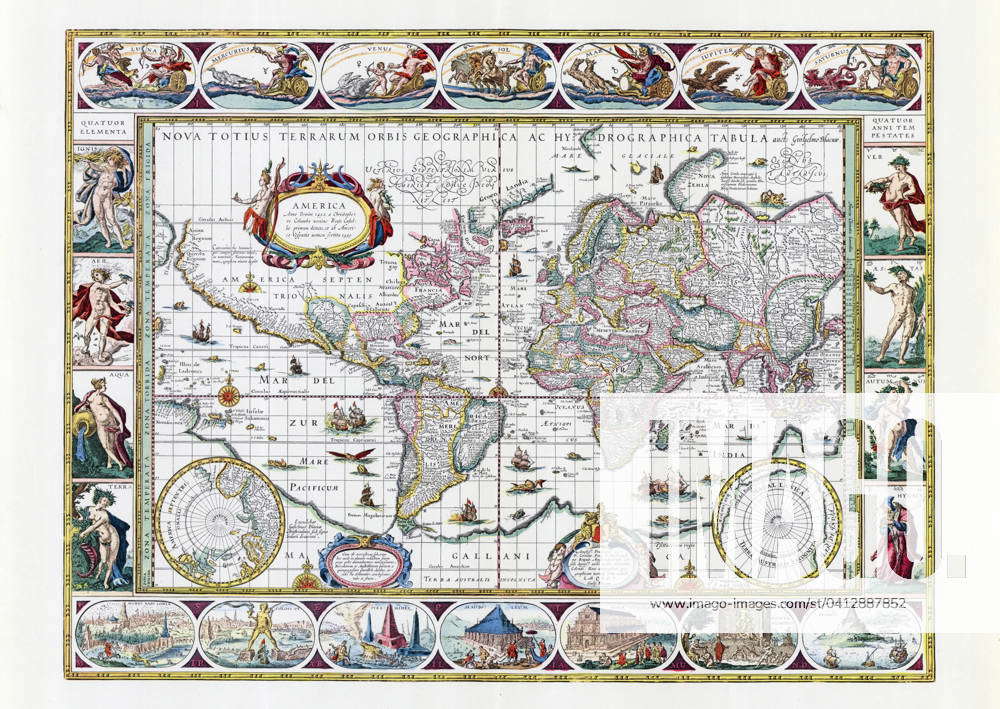 Map of the World, Willem and Johannes Joan Blaeu, 17th