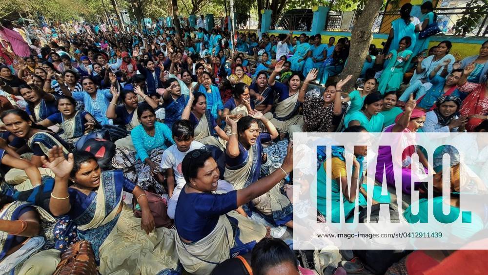 MUMBAI, INDIA -FEBRUARY 10: Asha workers protest and demand for salary ...