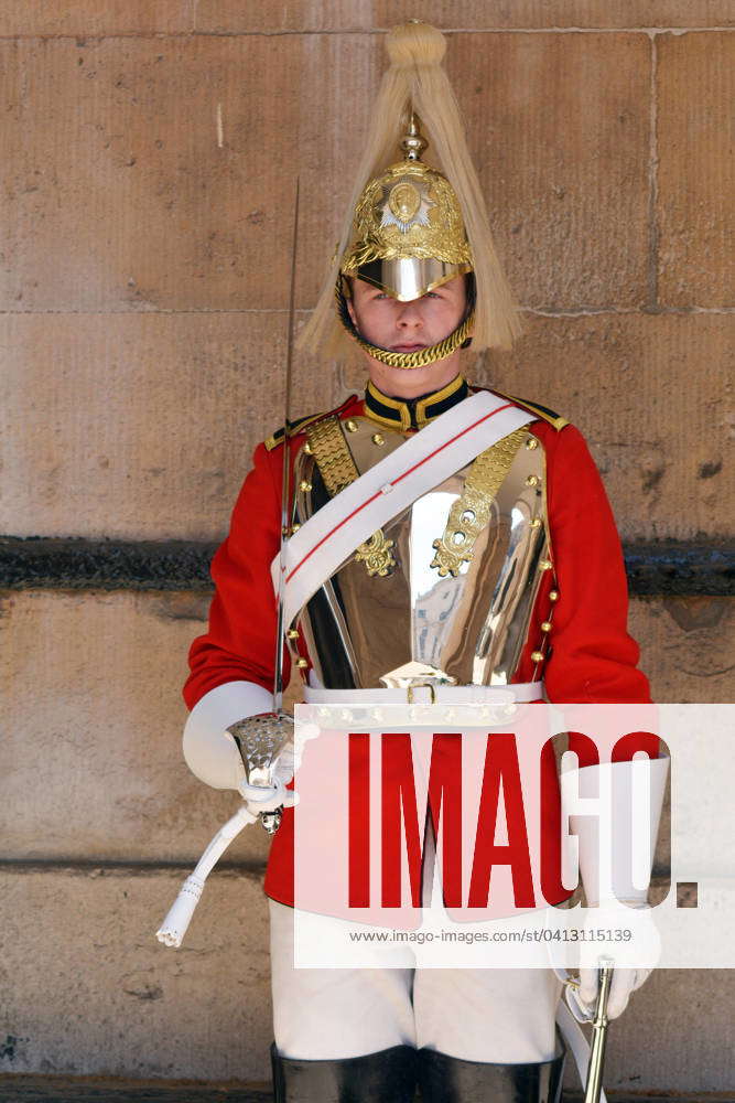 Trooper of the Blues and Royals performing ceremonial duties at Horse ...