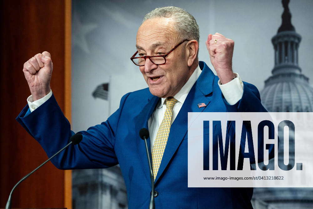 Senate Majority Leader Chuck Schumer During A Press Conference In