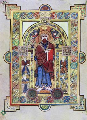 Portrait of St Mark or St Luke, from the Book of Kells. The Book of ...