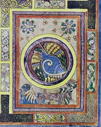 Evangelical Symbol, Fol. 129 V, from the Book of Kells. The Book of ...