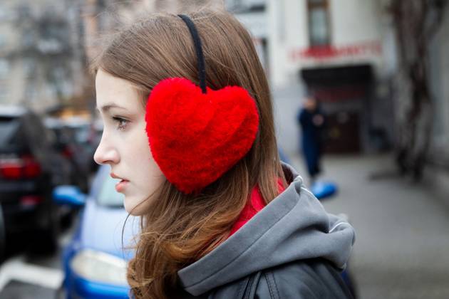 Valentines Day In Kyiv Kyiv, Ukraine - February 14, 2024 - A girl wears ...