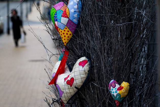 Valentines Day In Kyiv Kyiv, Ukraine - February 14, 2024 - Heart-shaped ...