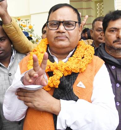 PATNA, INDIA FEBRUARY 14: BJP candidate Bhim Singh filling his ...