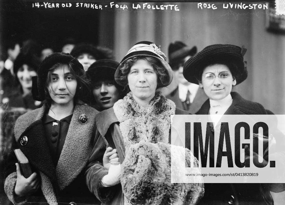 Teenage Striker, Fola La Follette And Rose Livingston, 1913 (b W Photo 