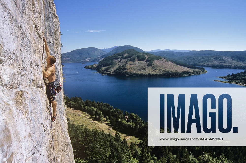 Climbing above horne lake, vancouver island, british columbia, canada acp