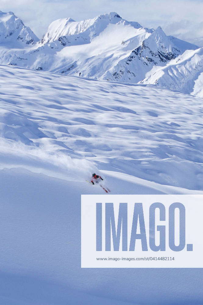 Skiing powder at Mica Heli Guides, Mica Creek, British Columbia, Canada